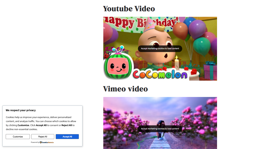 Placeholder of iframe