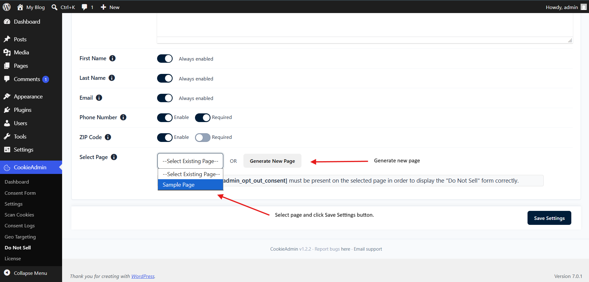 DNS page